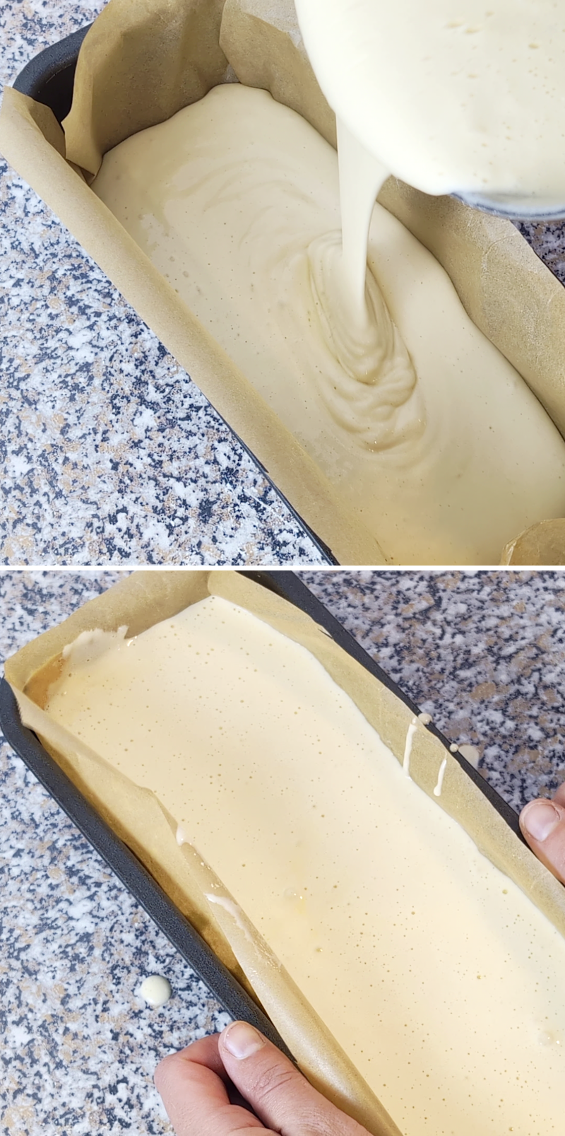 Castella Kuchen Schritt 6 Teig in Form füllen