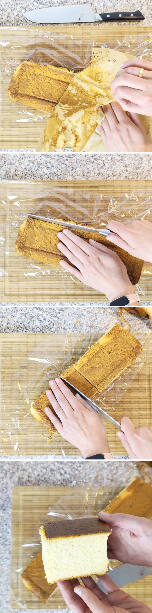 Castella Kuchen Schritt 9 servieren