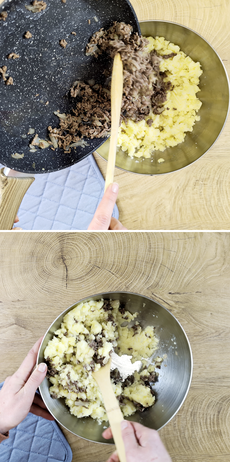 Korokke Schritt 6 Kartoffelmasse würzen