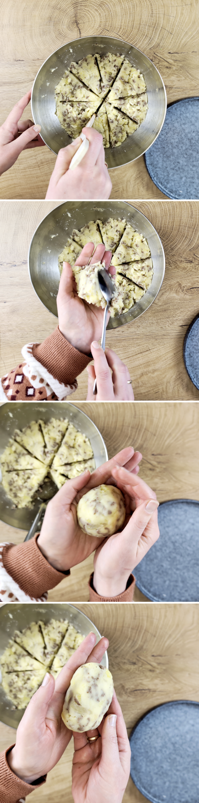 Korokke Schritt 7 Kartoffelmasse formen