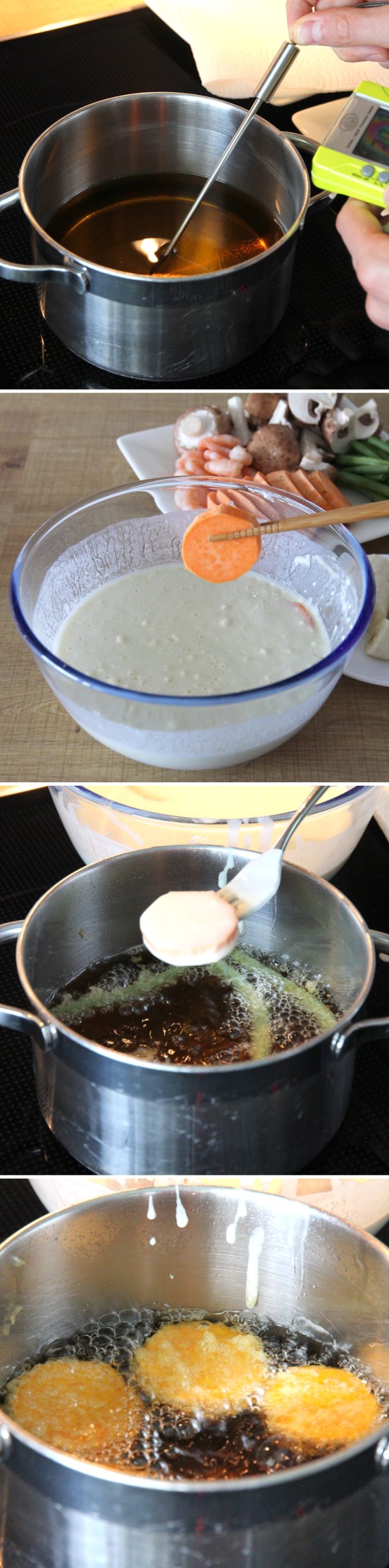 Tempura Teig Schritt 3 Gemüse frittieren