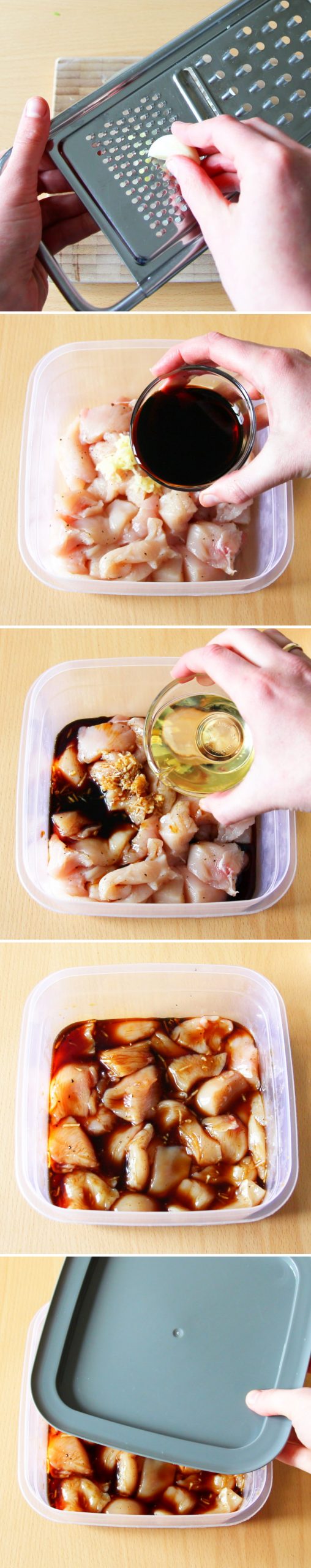 Karaage Schritt 4 Hähnchen marinieren