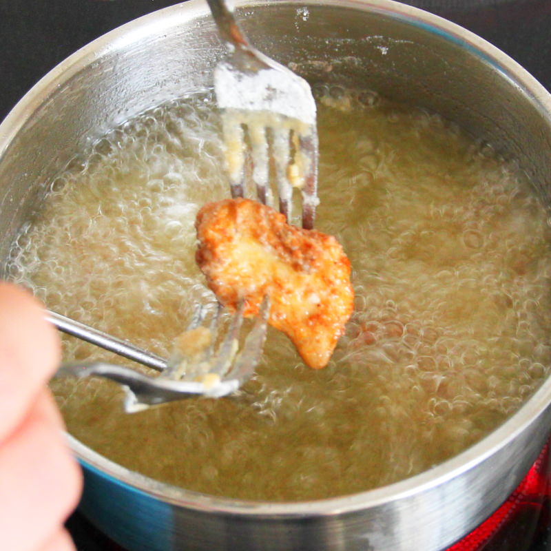 Karaage Schritt 8 Hähnchen frittieren