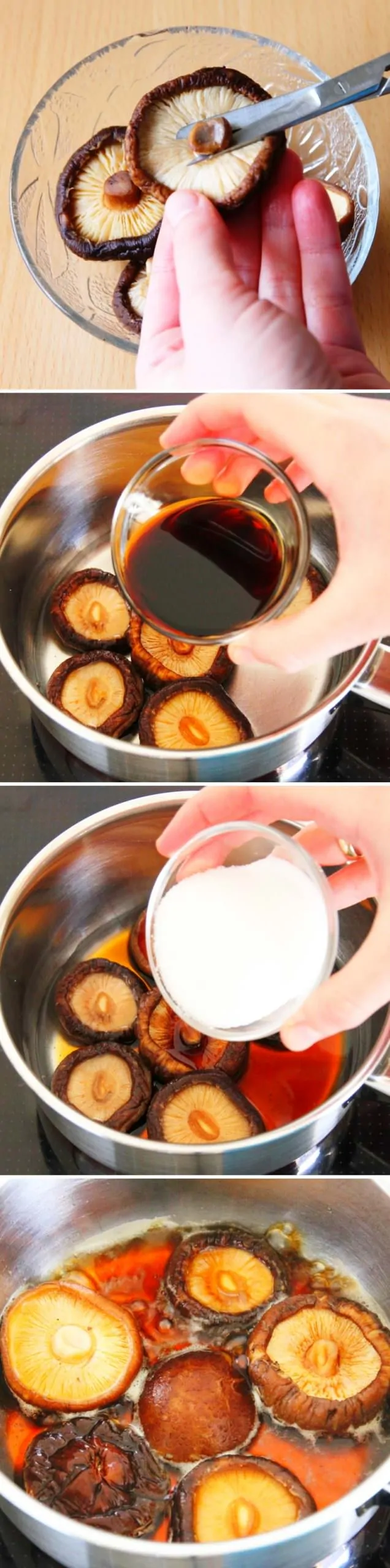 Futomaki Schritt 5 gewürzte Shiitake zubereiten