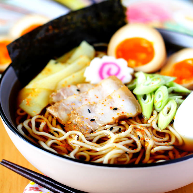 Kakuni als Beilage zu Ramen