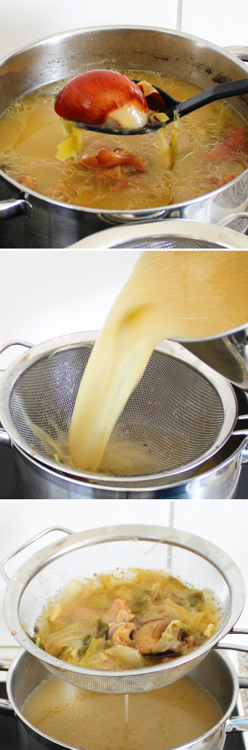 Tonkotsu Schritt 8 Brühe abseihen