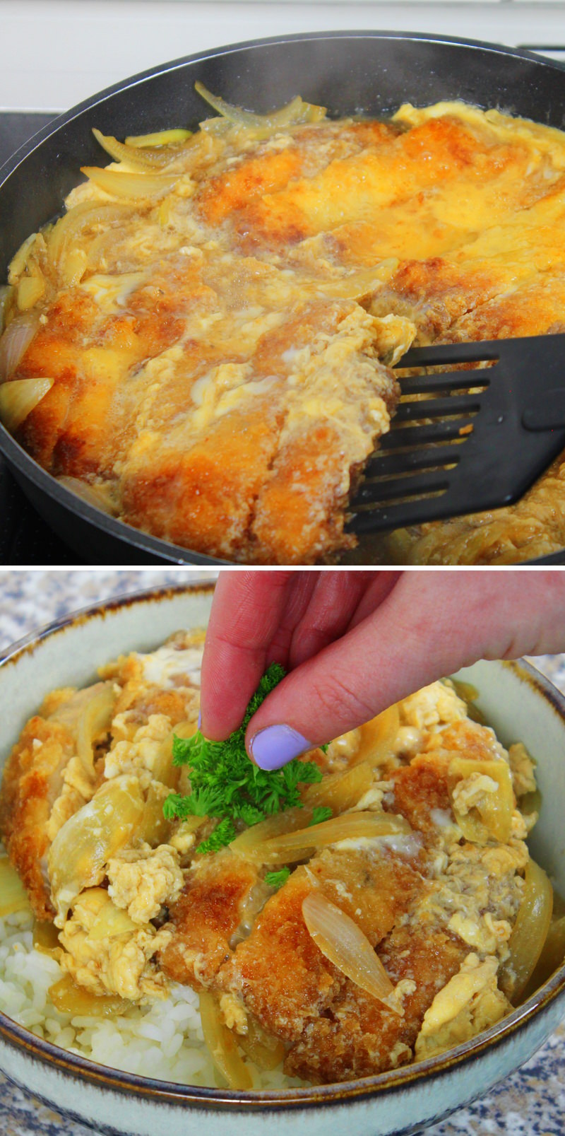 Katsudon Schritt 9 servieren