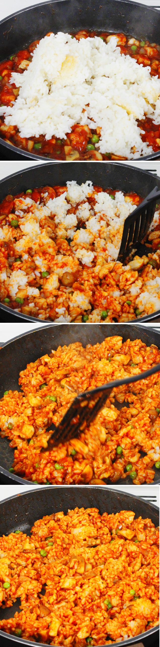 Chicken fried rice Schritt 7 Reis hinzufügen