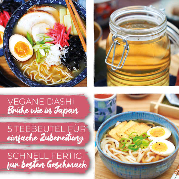 Brodo Dashi in bustina 5 x 8 g (pronto all'uso, vegano, senza MSG), Fujiman