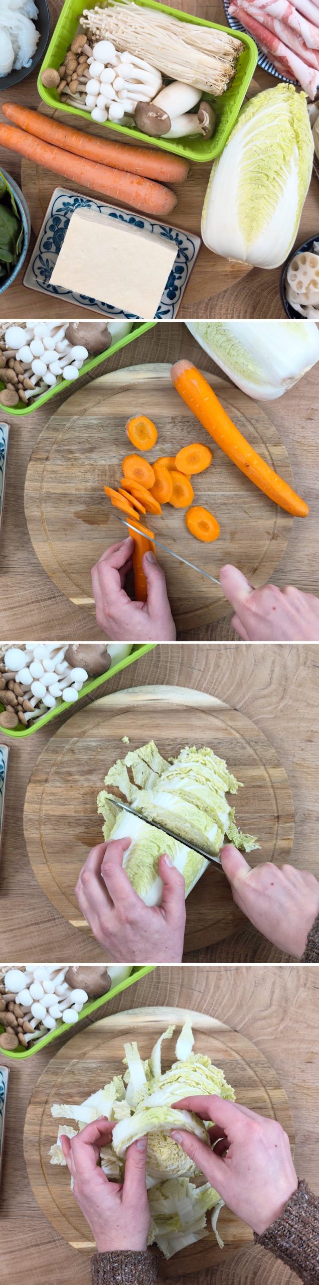Shabu Shabu Schritt 4 Gemüse vorbereiten