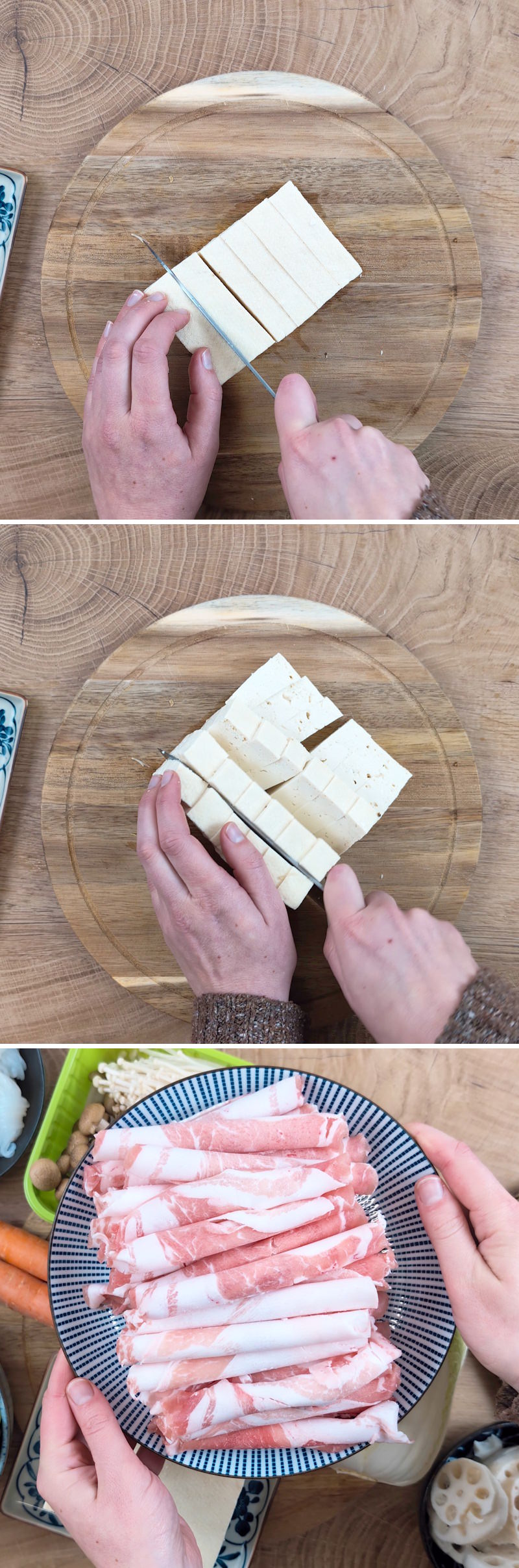 Shabu Shabu Schritt 6 Tofu vorbereiten