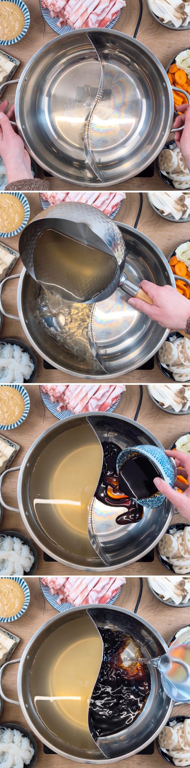 Shabu Shabu Schritt 7 Brühe und Tisch vorbereiten