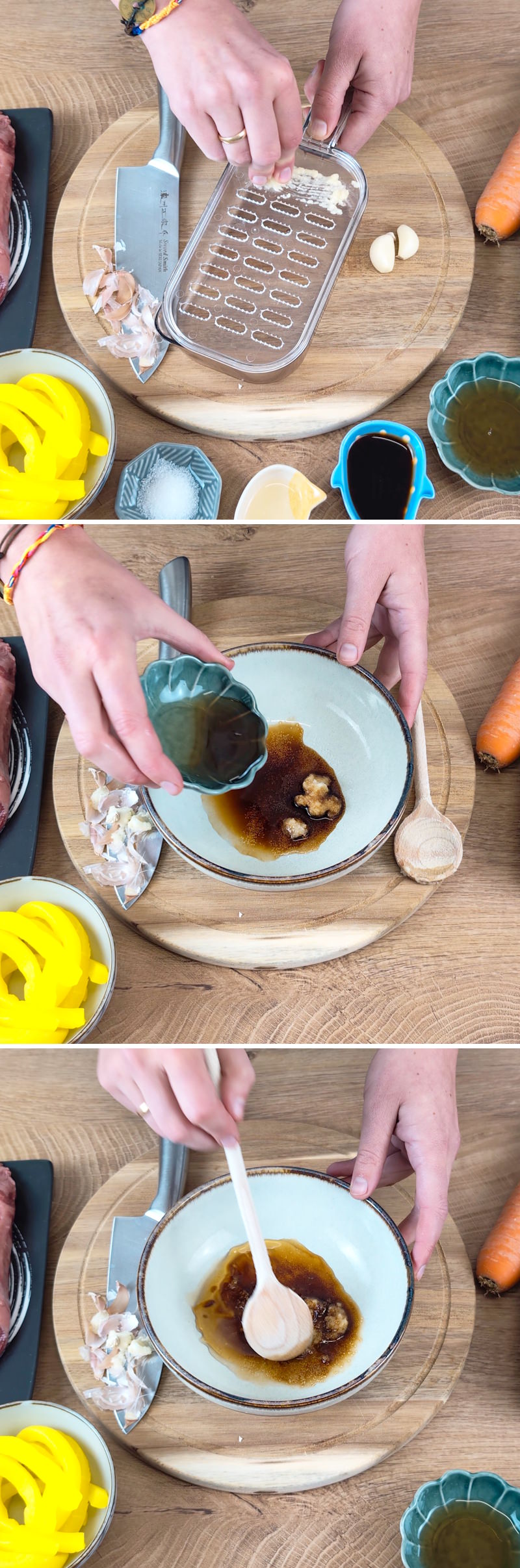 Bibimbap Schritt 4 Marinade für Fleisch zubereiten