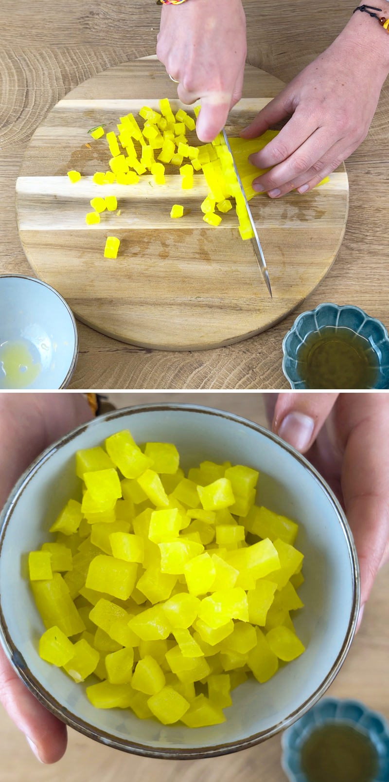 Bibimbap Schritt 8 Gemüse, Sprossen und Pilze vorbereiten