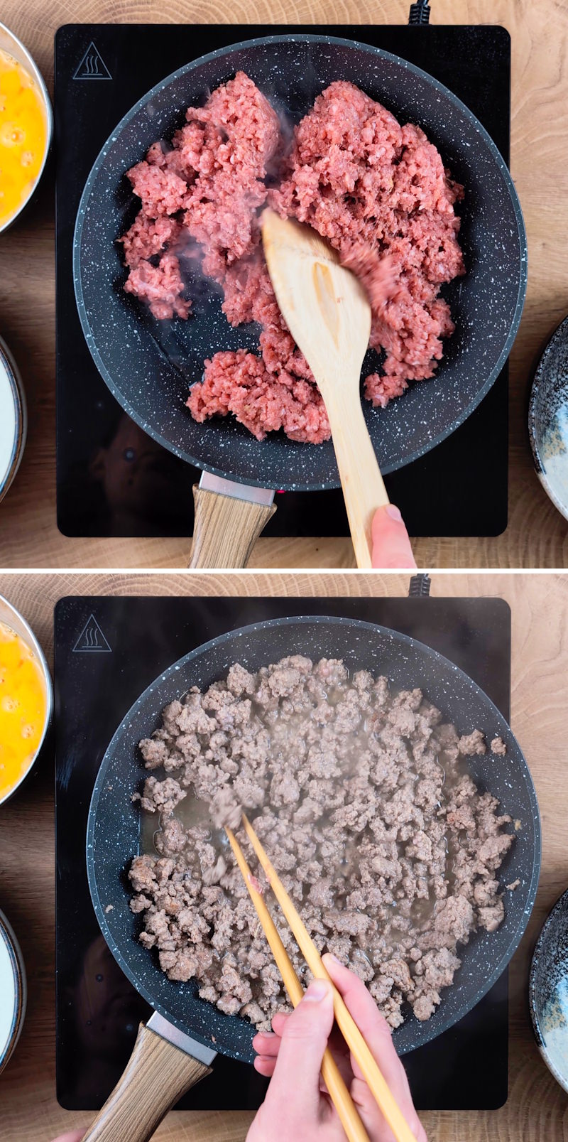 Soboro Don Schritt 4 Fleisch zubereiten