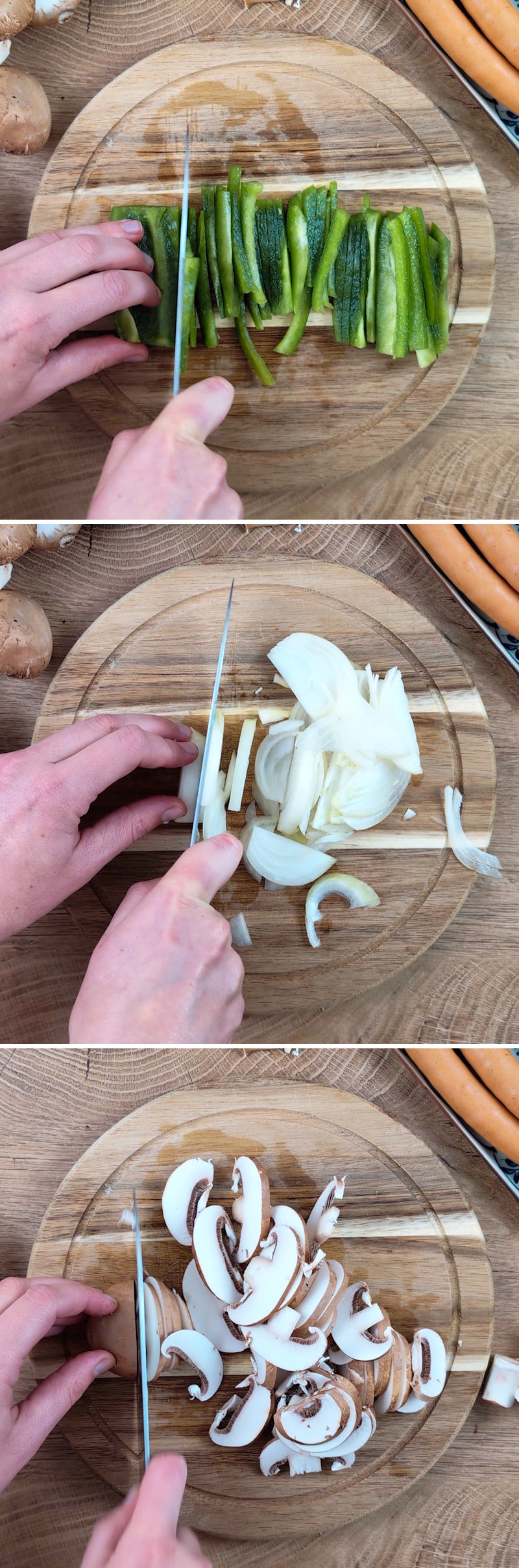 Spaghetti Napolitan Schritt 2 Gemüse schneiden