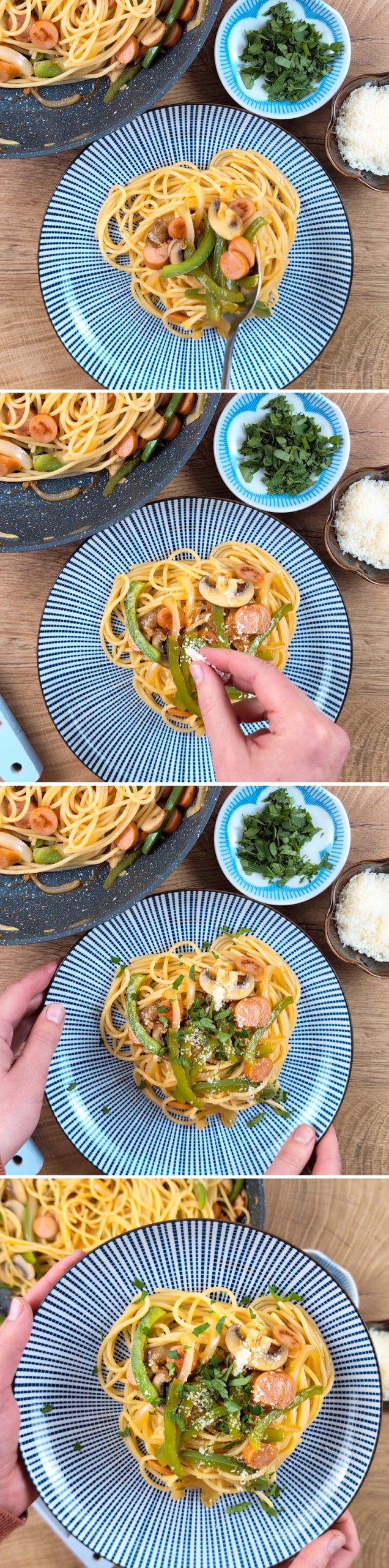 Spaghetti Napolitan Schritt 7 Servieren