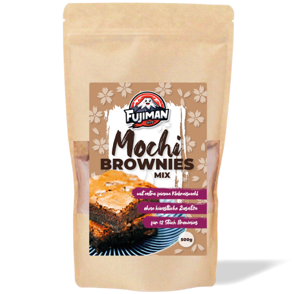 Mochi Brownies Mehl 500g (Backmischung für saftige Schoko-Brownies mit Klebreismehl), Fujiman