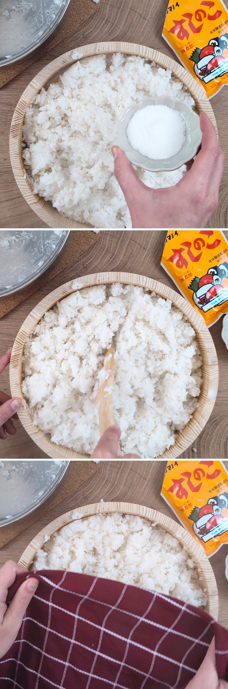 Tempura Sushi Schritt 4 Reis würzen