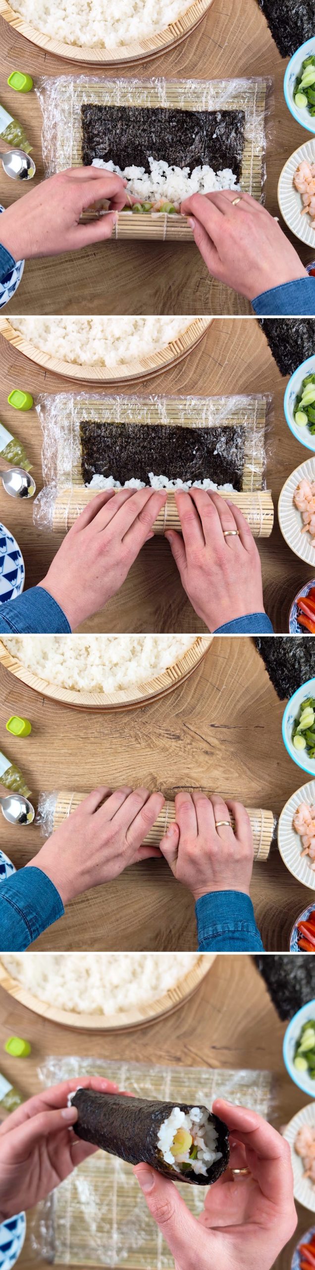 Tempura Sushi Schritt 8 Rolle formen
