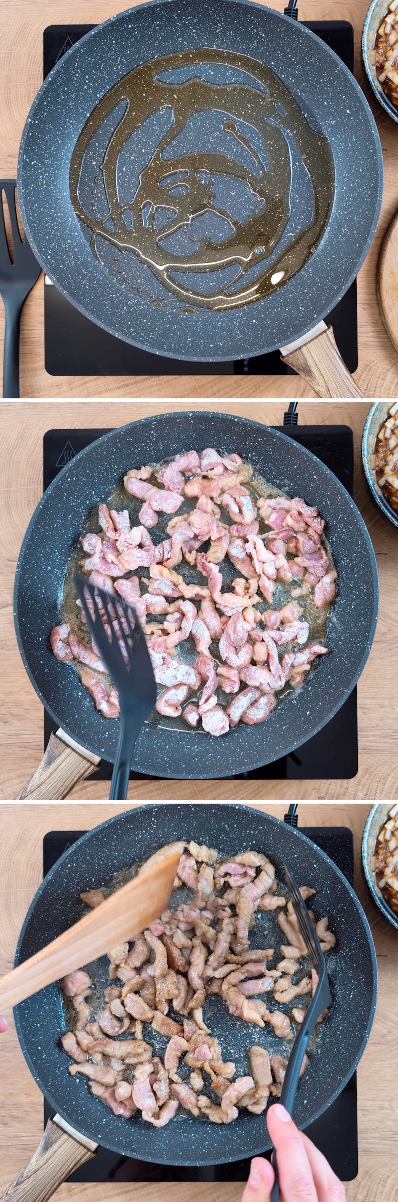 Buta Shogayaki Schritt 4 Fleisch anbraten