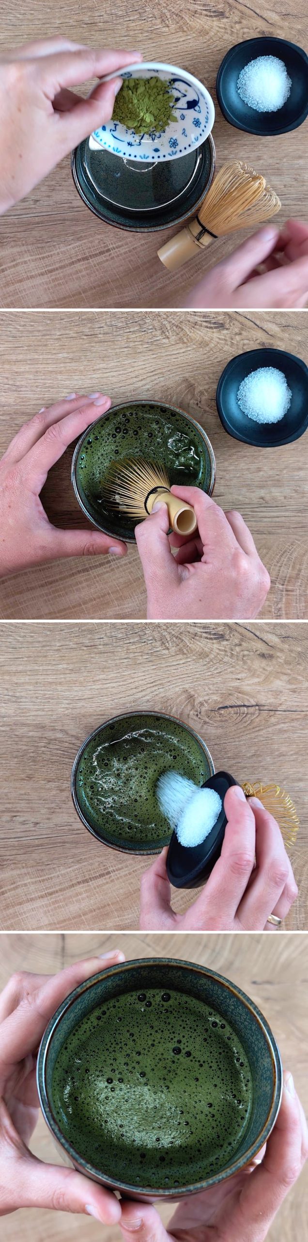 Iced Matcha Latte Schritt 2 grünen Tee zubereiten