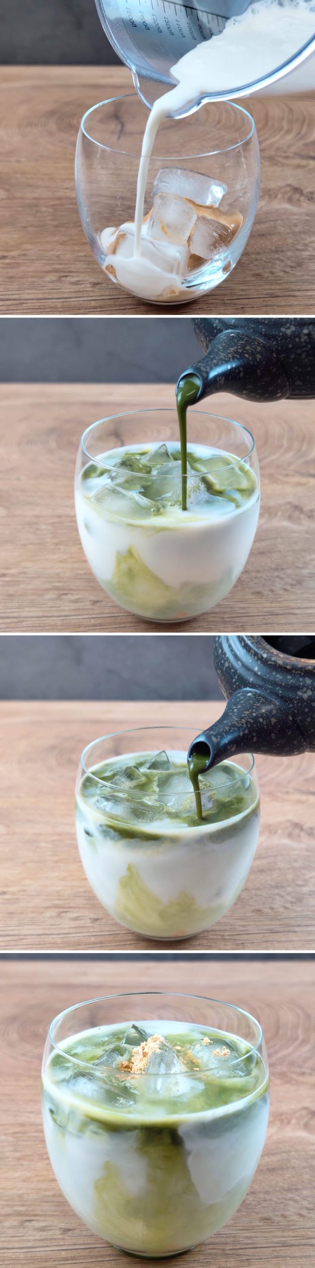 Iced Matcha Latte Schritt 4 Schichten zusammenfügen