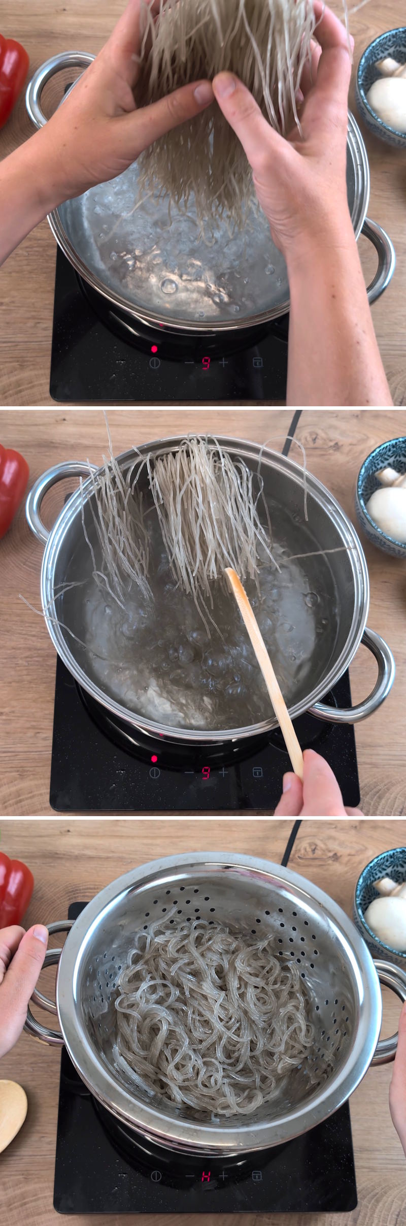 Japchae Schritt 2 Glasnudeln kochen