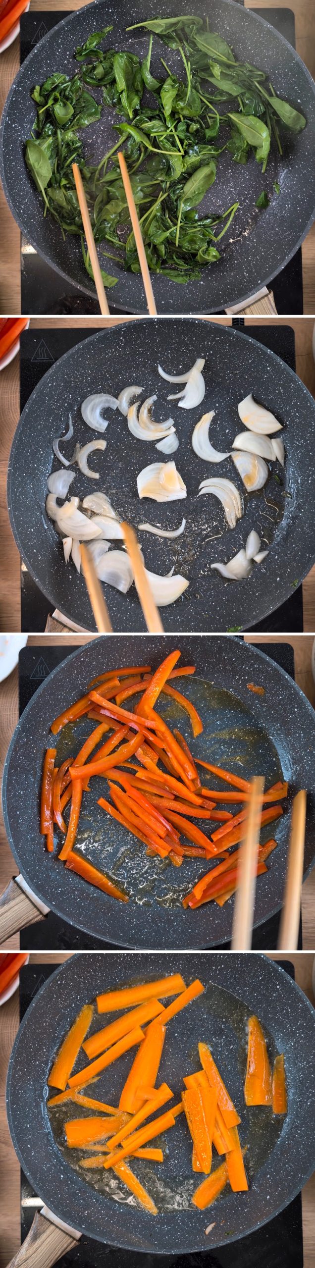 Japchae Schritt 5 Gemüse anbraten