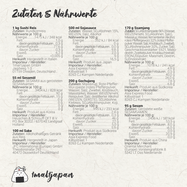 Bulgogi Kochset Zutaten und Nährwerte