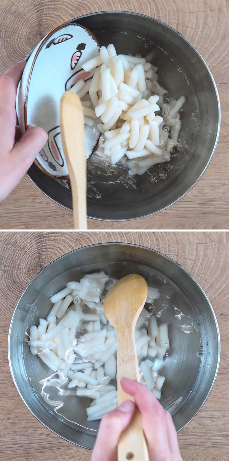 Tteokbokki Schritt 3 Reiskuchen einweichen