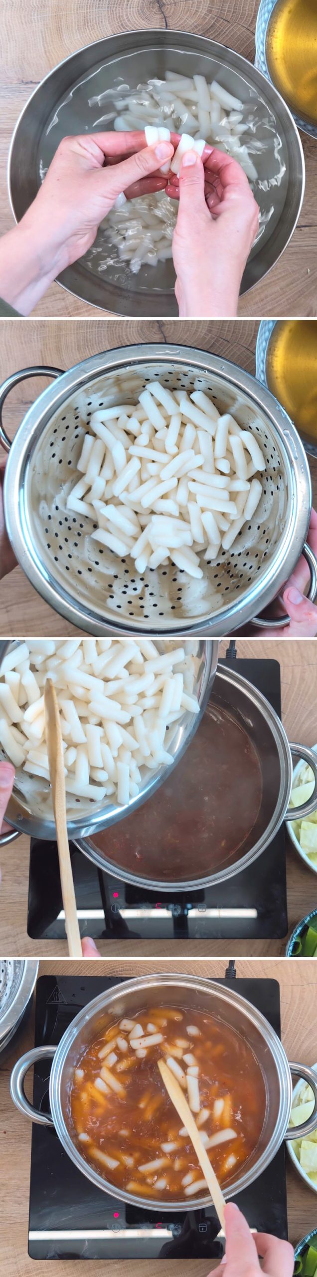 Tteokbokki Schritt 8 Reiskuchen hinzufügen