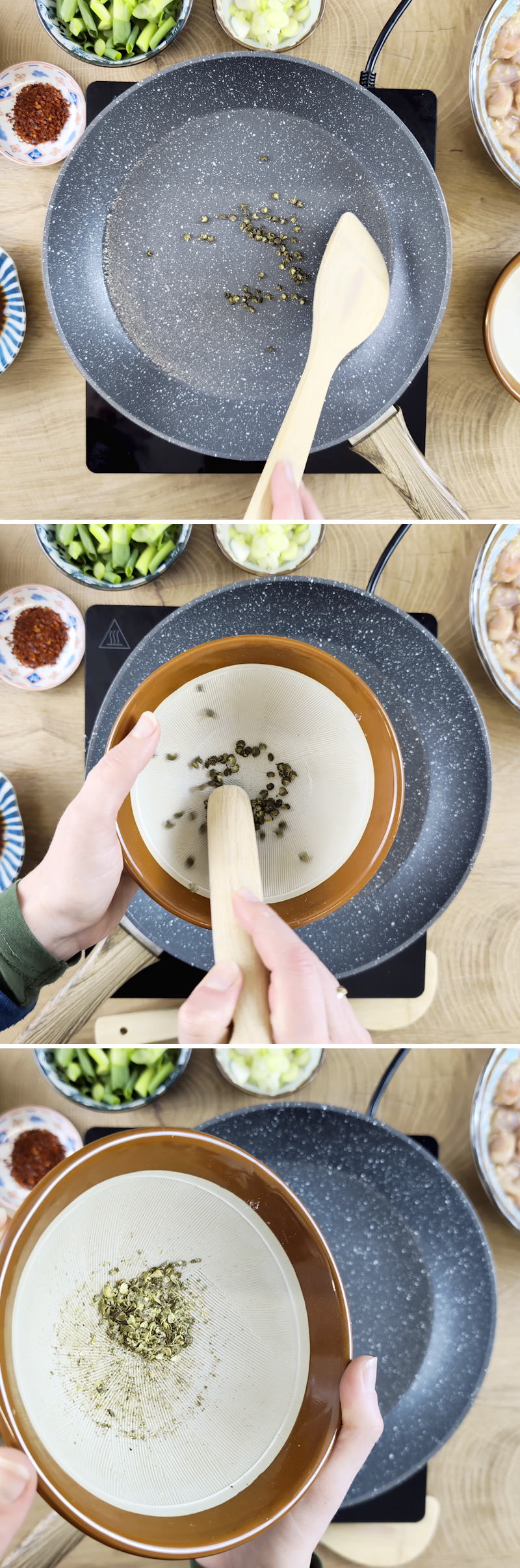 Gong Bao Chicken Schritt 6 Sichuanpfeffer rösten