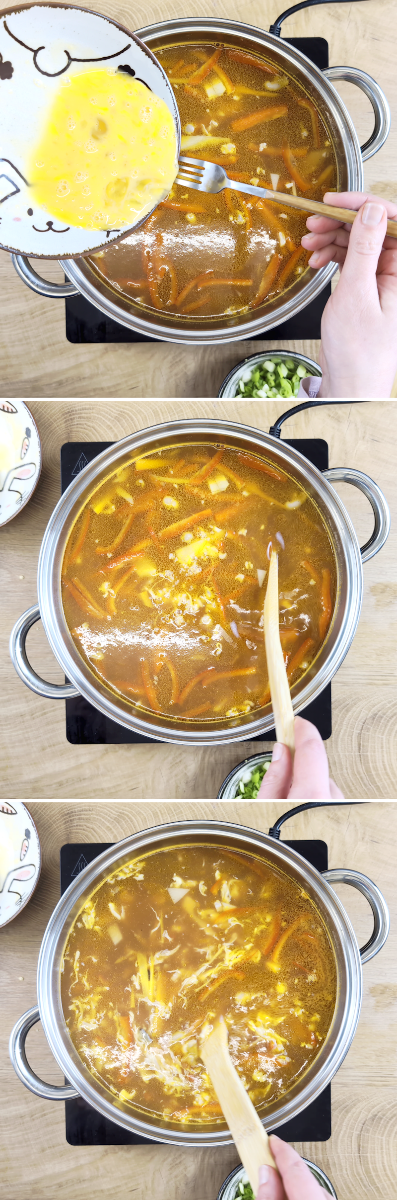 Pekingsuppe Schritt 13 Eier einrühren