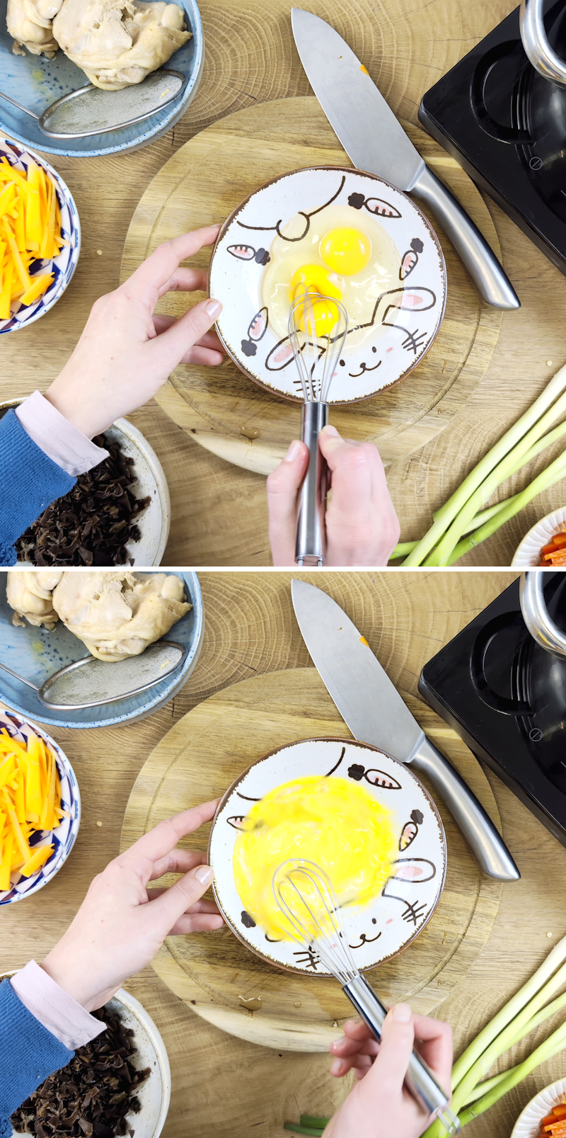 Pekingsuppe Schritt 8 Eier verquirlen