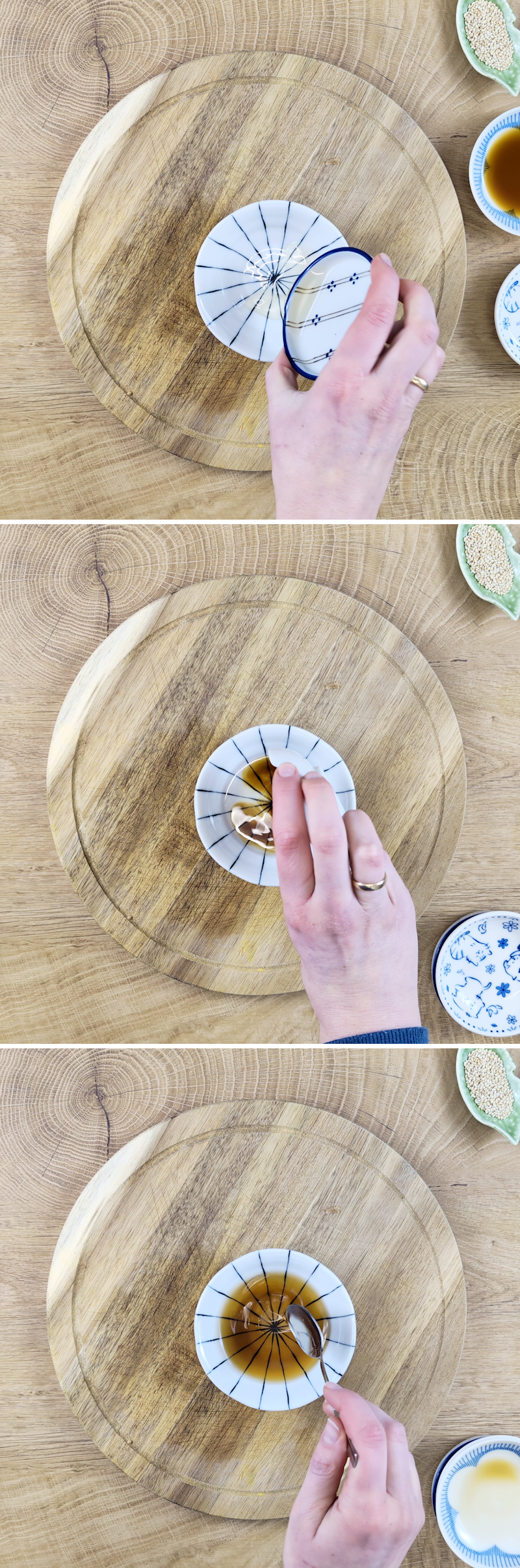 Ninjin no kinpira Schritt 3 Sauce verrühren