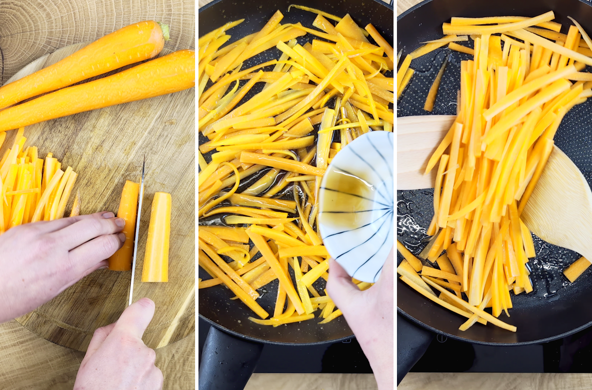 Ninjin no kinpira Schritt für Schritt selber machen