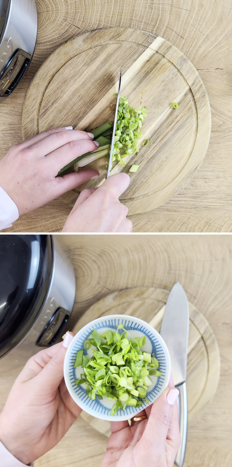 Tamago Kake Gohan Schritt 3 Frühlingszwiebeln schneiden