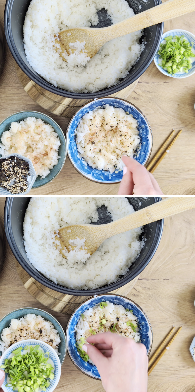 Tamago Kake Gohan Schritt 7 Reis garnieren