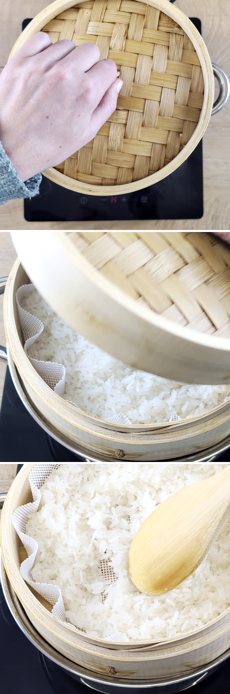 Thai Sticky Rice Schritt 4 Reis ziehen lassen