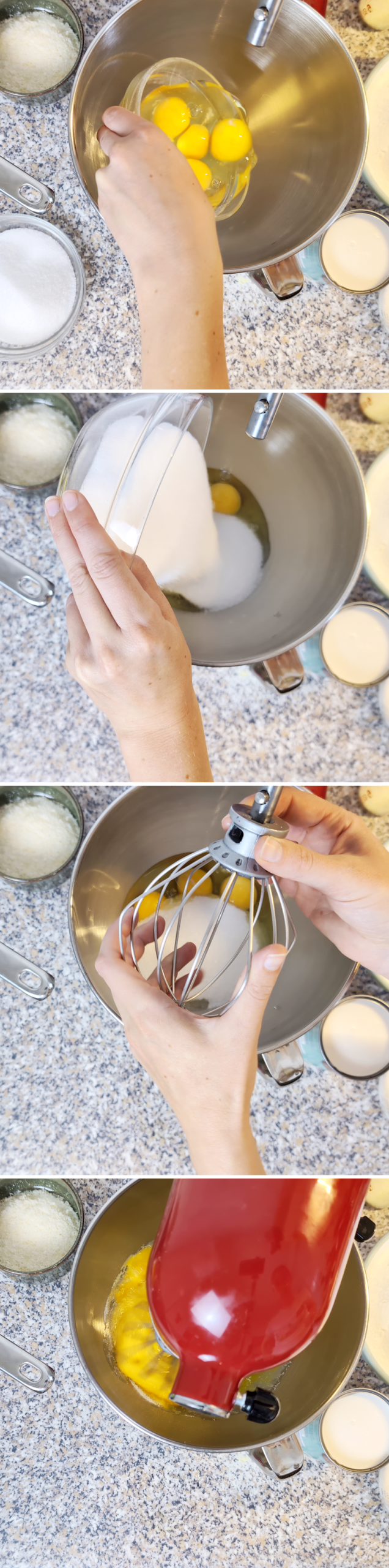 Butter Mochi Schritt 4 Zucker mit Eier verrühren