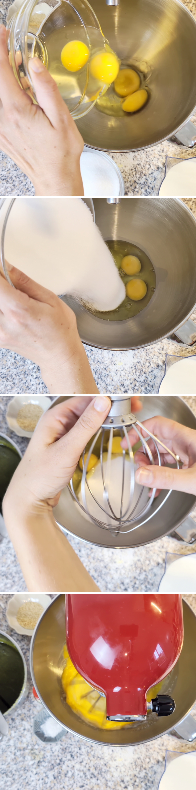 Matcha Butter Mochi Schritt 4 Eier mit Zucker verrühren