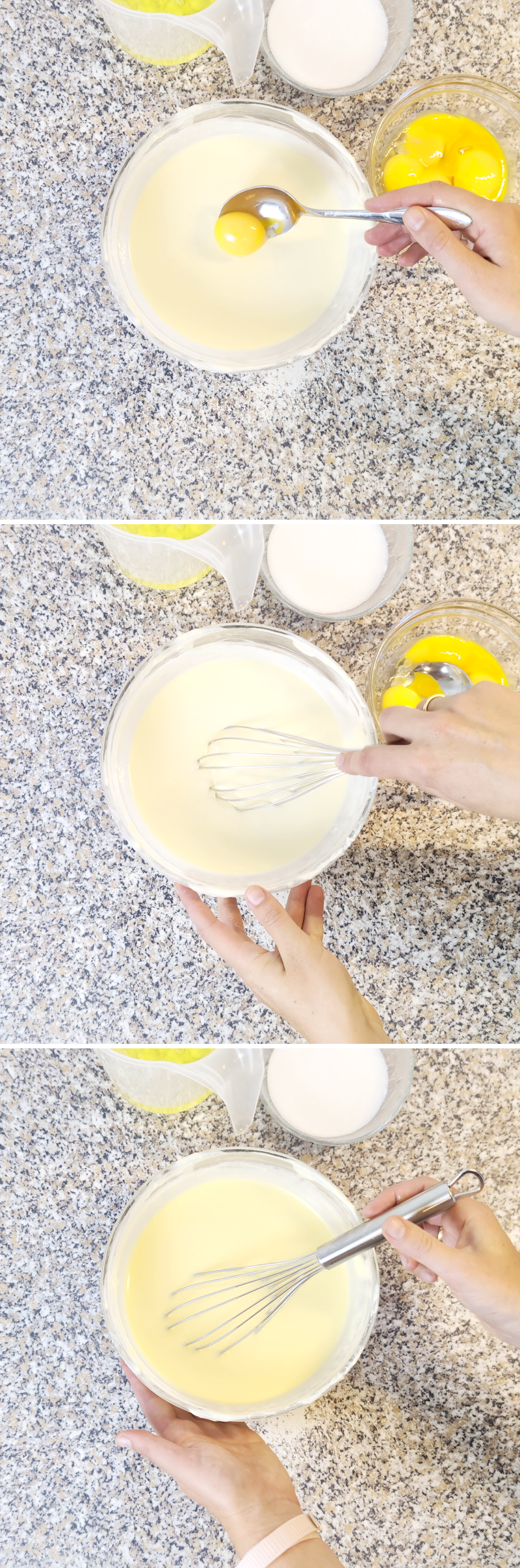 Japanischer Cheesecake Rezept Schritt 6 Eigelbe unterrühren