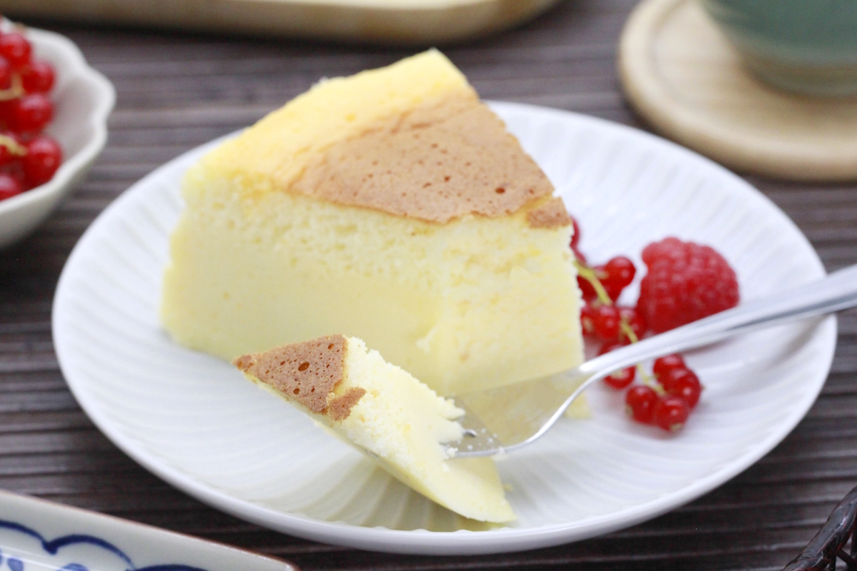Japanischer Cheesecake angeschnitten