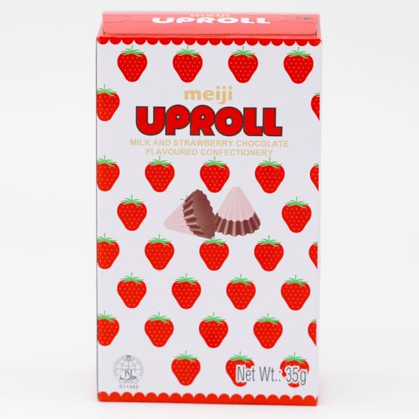 Uproll 35 g – Erdbeer- & Milchschokoladenpralinen Meiji