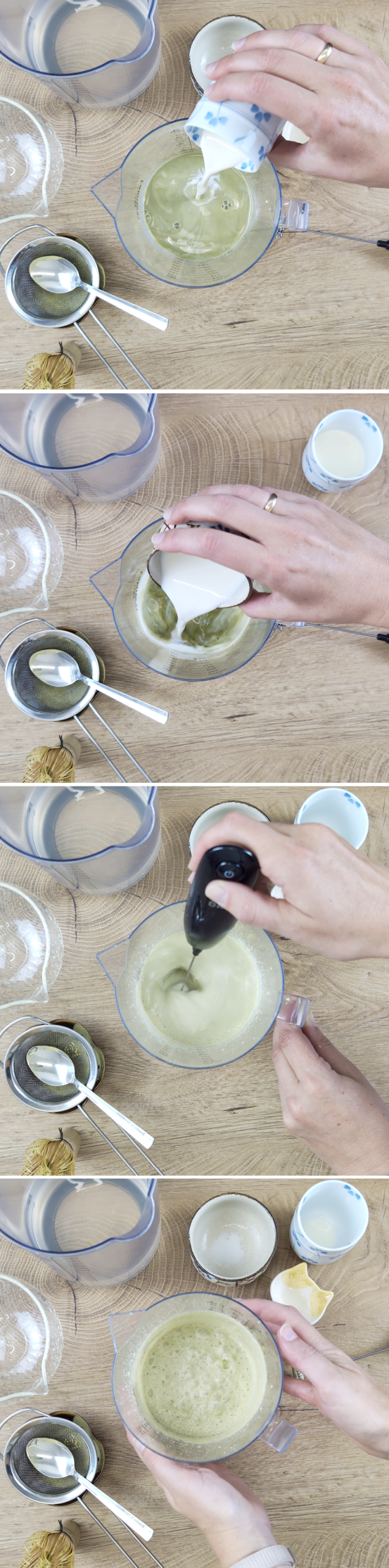 Coconut Matcha Cloud Schritt 3 Milch und Sahne aufschäumen