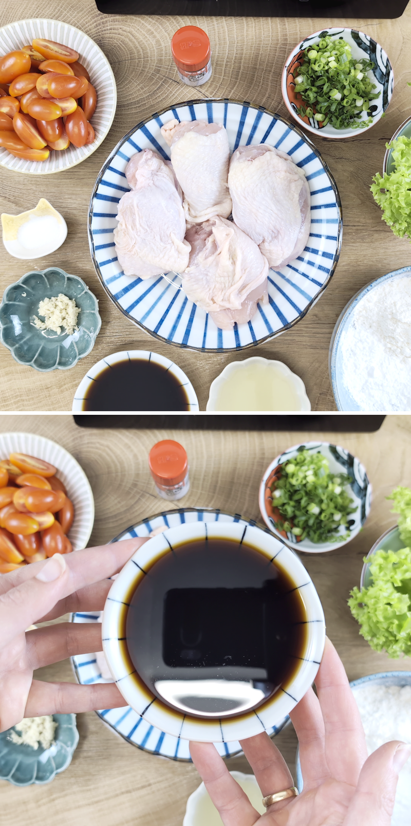 Chicken Teriyaki Schritt 1 Zutaten und Beilagen vorbereiten