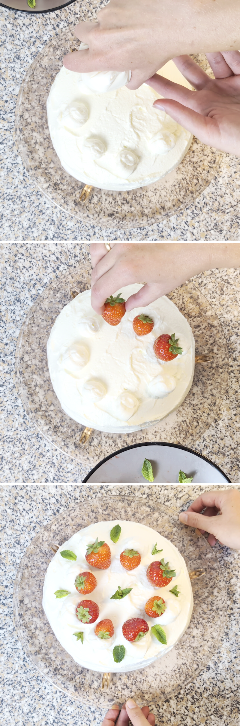 Japanese Strawberry Shortcake Schritt 14 Mit Erdbeeren dekorieren