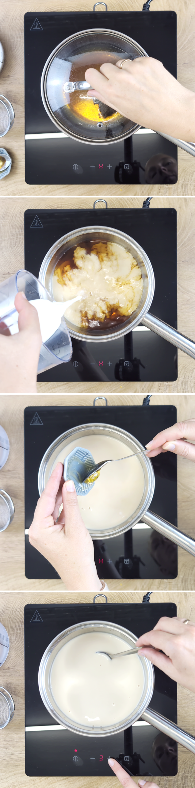 Royal Milk Tea Schritt 3 mit Vollmilch und Zucker erwärmen