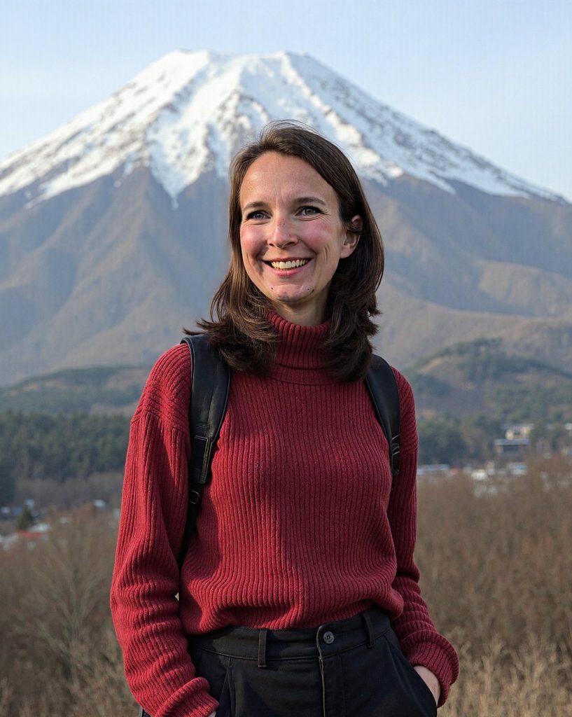 Elisa Röhr von 1mal1japan vor dem Fuji in Japan